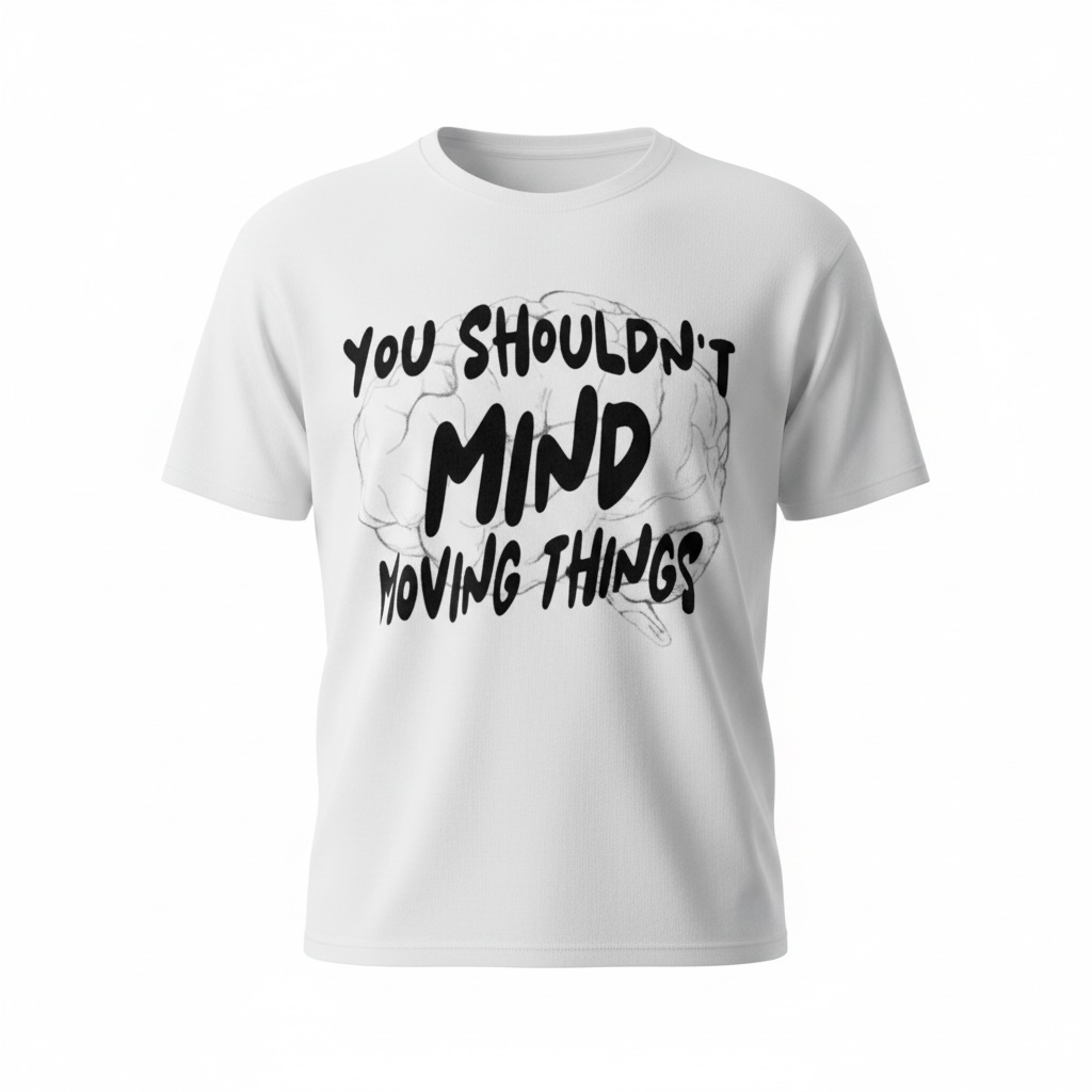 YOU SHOULDNT MIND MOVING THINGS OUT THE WAY WHITE TSHIRT
